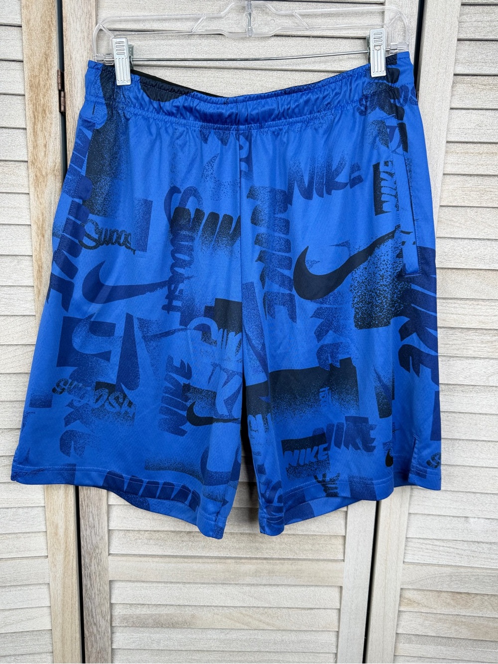NIKE Men's Dri-Fit Athletic/Activewear Shorts Blue & Black-Large
